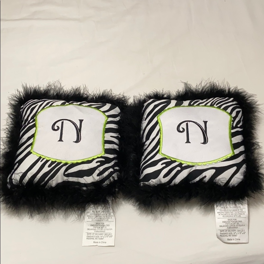Two Monogram Pillows “N”